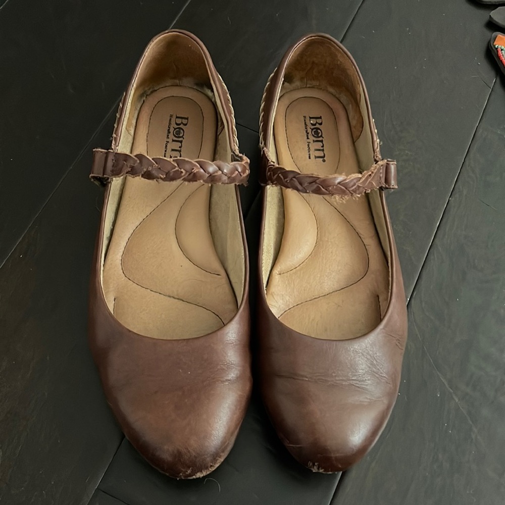Born brown flats with strap